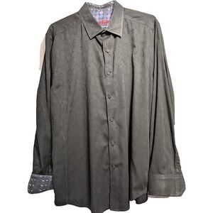 Robert‎ Graham Shirt Men 2XL Classic Fit Long Sleeve Button Flip Cuff Geometric